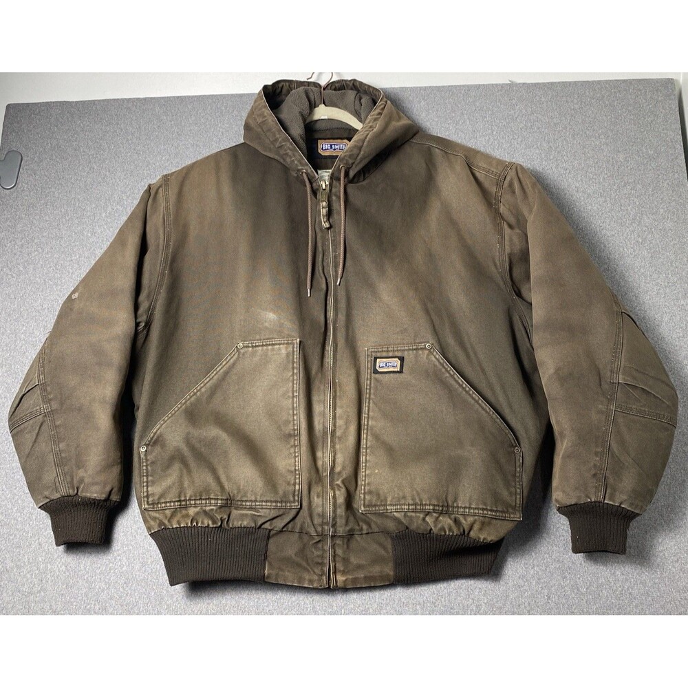 Vtg Big Smith Jacket Mens 2XL Brown Heavyweight  Canvas Workwear Outdoor See Pic